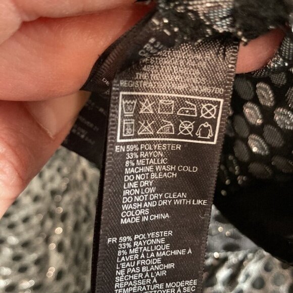 METALLIC Silver Black Polka Dots Mini Full Skirt - Picture 11 of 11